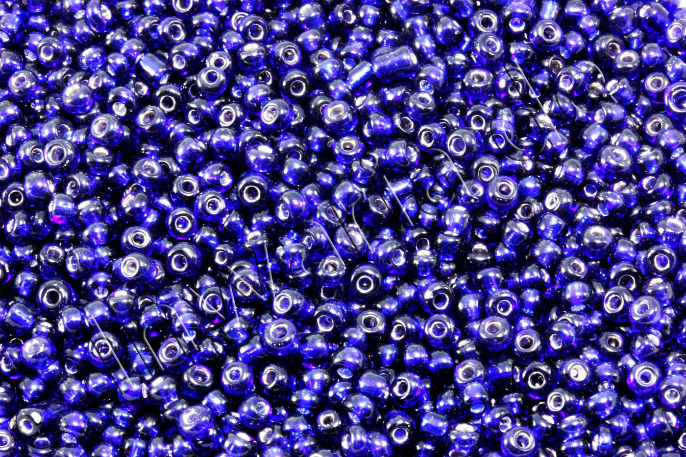 Rocailles mit Silbereinzug, Ø 2 mm, 20/100 g