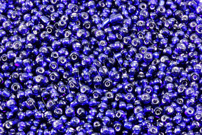 Rocailles mit Silbereinzug, Ø 2 mm, 20/100 g