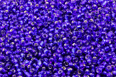 Rocailles mit Silbereinzug, Ø 2 mm, 20/100 g