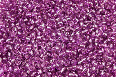 Rocailles mit Silbereinzug, Ø 2 mm, 20/100 g