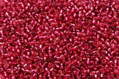 Rocailles mit Silbereinzug, Ø 2 mm, 20/100 g