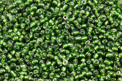 Rocailles mit Silbereinzug, Ø 2 mm, 20/100 g