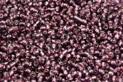 Rocailles mit Silbereinzug, Ø 2 mm, 20/100 g
