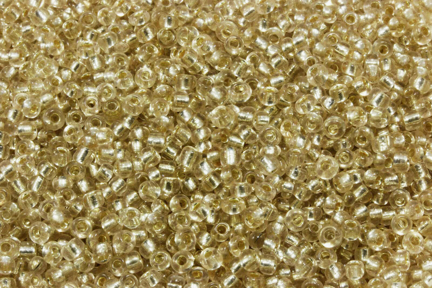Rocailles mit Silbereinzug, Ø 2 mm, 20/100 g