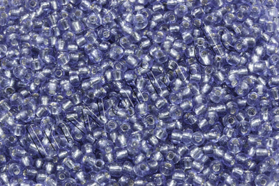 Rocailles mit Silbereinzug, Ø 2 mm, 20/100 g