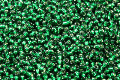 Rocailles mit Silbereinzug, Ø 2 mm, 20/100 g