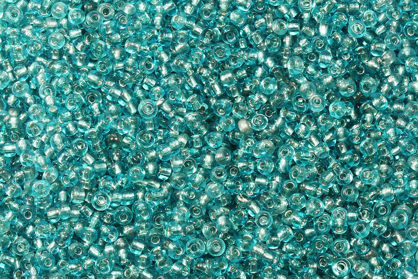 Rocailles mit Silbereinzug, Ø 2 mm, 20/100 g