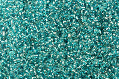 Rocailles mit Silbereinzug, Ø 2 mm, 20/100 g
