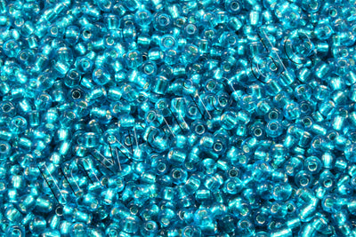 Rocailles mit Silbereinzug, Ø 2 mm, 20/100 g