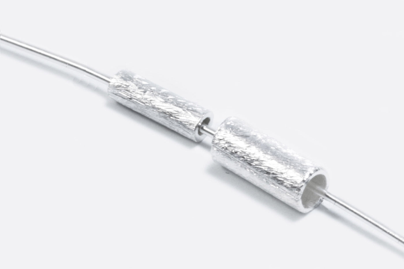 Röhrchen aus 925 Silber, Ø 3 mm, gebürstet