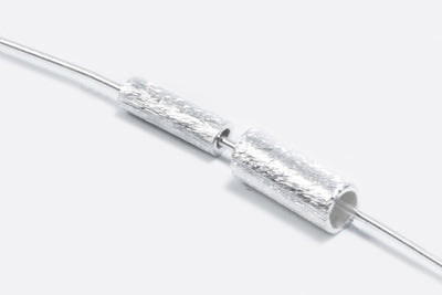 Röhrchen aus 925 Silber, Ø 3 mm, gebürstet