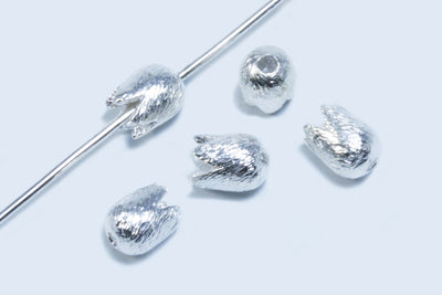 Tulpen aus 925 Silber, 6 x 4,8 mm, gebürstet