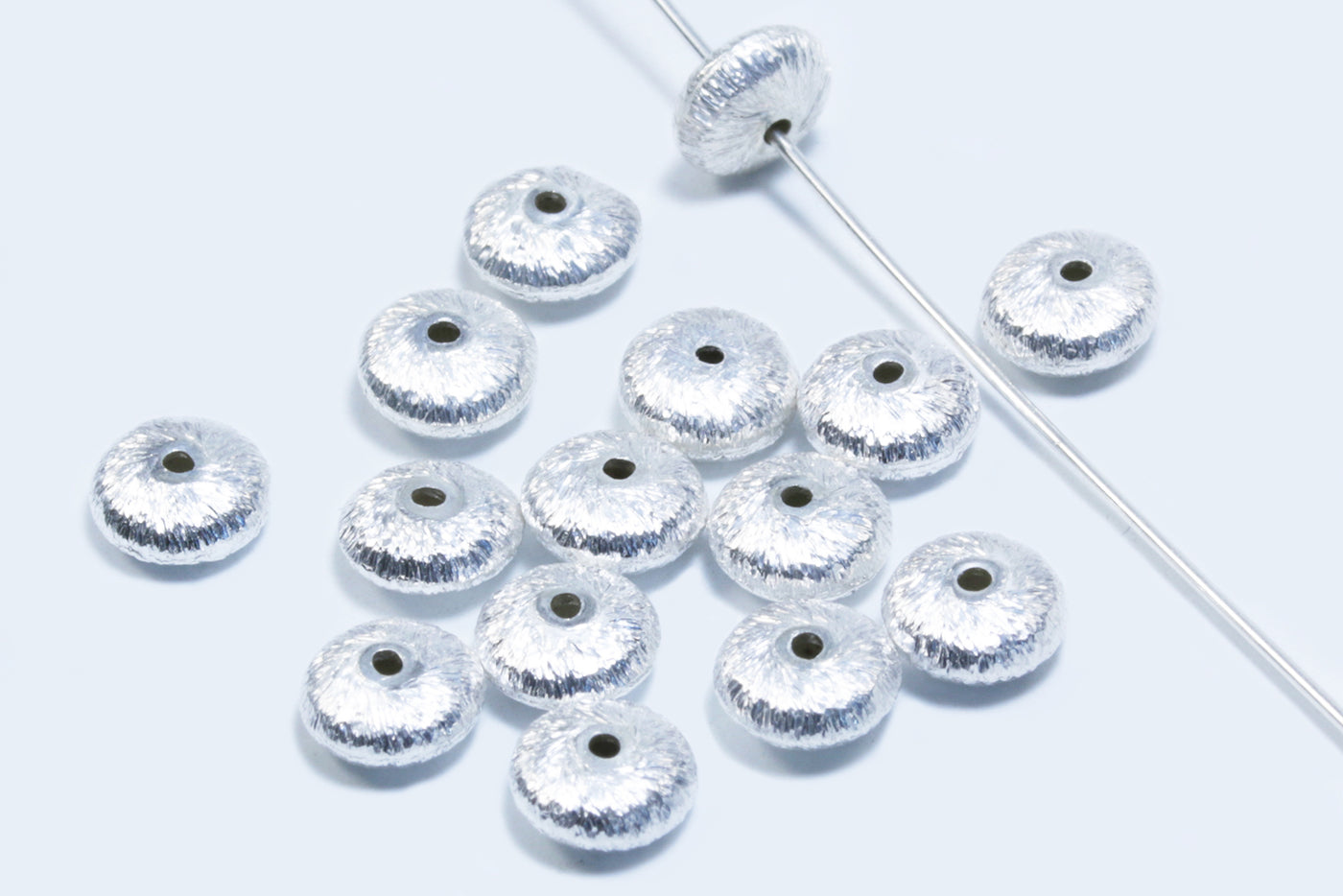 Linsen aus 925 Silber, gebürstet, Ø 4 / 5 / 6 mm