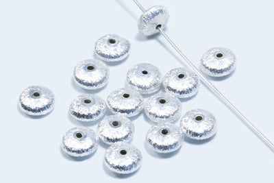 Linsen aus 925 Silber, gebürstet, Ø 4 / 5 / 6 mm