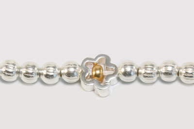 Zwischenperlen aus 925 SILBER, 6 x 6 x 2,5 mm, Blume, glatt