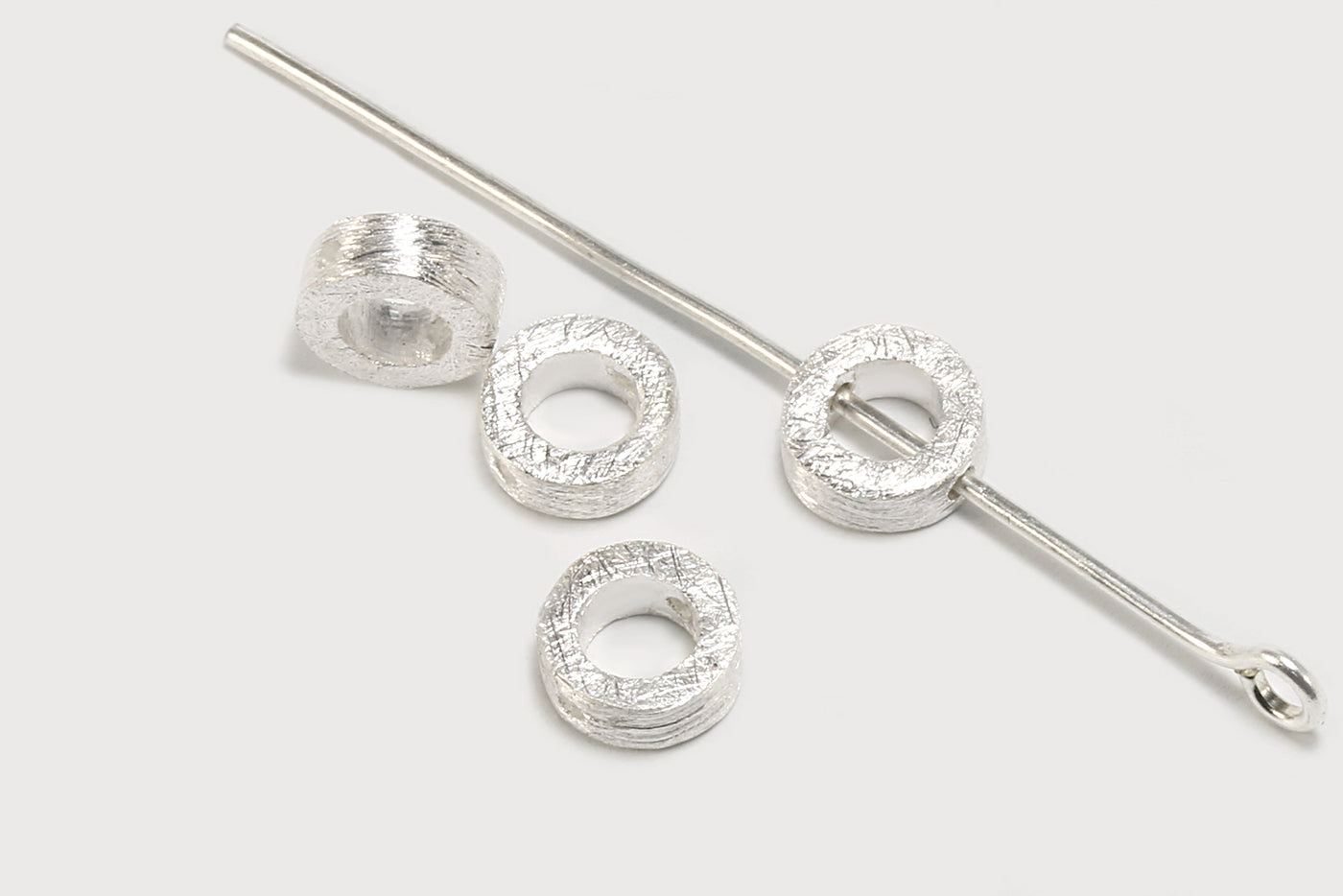 Zwischenperlen aus 925 SILBER, 6 x 6 x 2,3 mm, Kreis