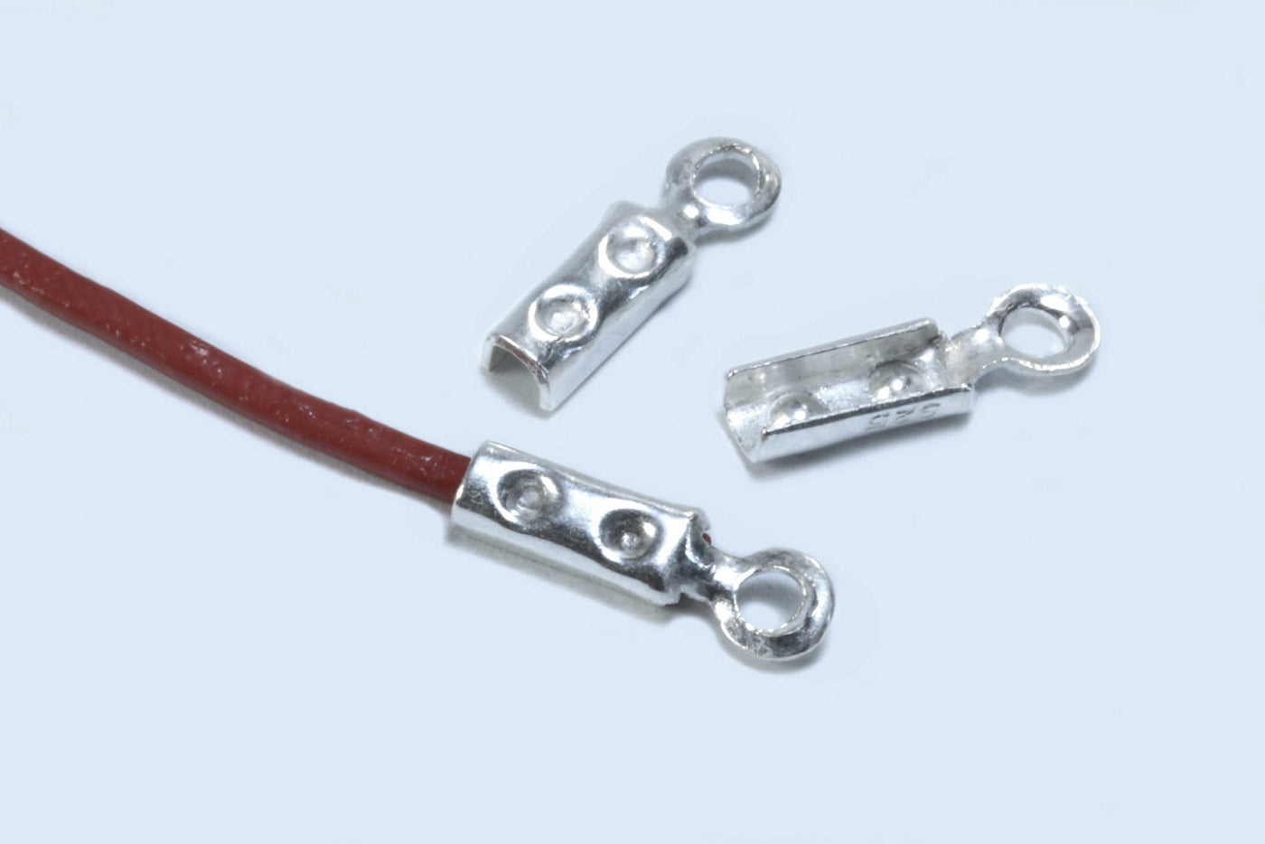 Endkappen aus 925 Silber, für Bänder bis 1 mm
