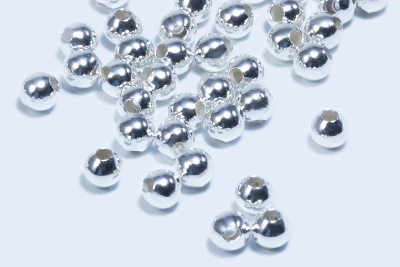 Perlen aus 925 Silber, Ø 6 mm, glatt