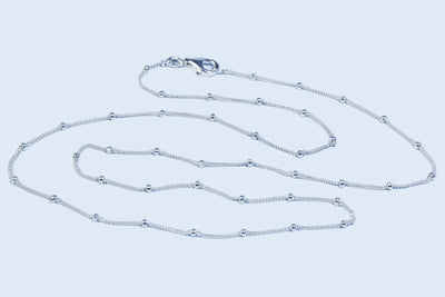 Panzerkette mit Kugeln aus 925 Silber, mit Karabinerverschluss