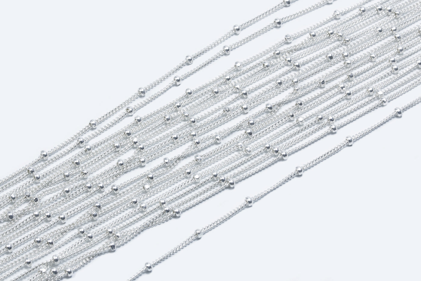 Panzerkette mit Kugeln aus 925 Silber, mit Karabinerverschluss