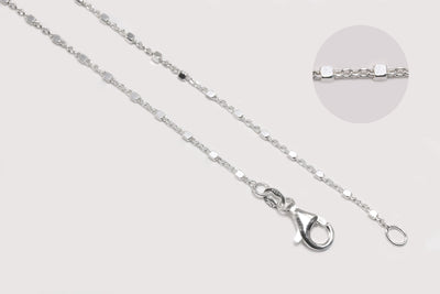 Ankerkette mit Würfeln aus 925 Silber, mit Karabinerverschluss
