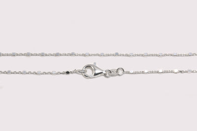 Ankerkette mit Würfeln aus 925 Silber, mit Karabinerverschluss