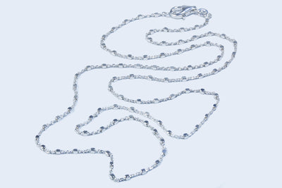 Ankerkette mit Würfeln aus 925 Silber, mit Karabinerverschluss