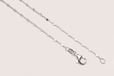 Ankerkette mit Würfeln aus 925 Silber, mit Karabinerverschluss