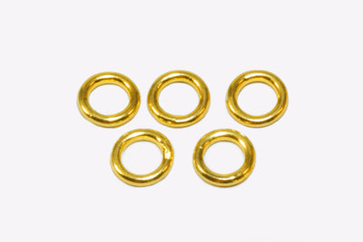 Binderinge aus 925 Silber vergoldet, Ø 3/4/5/6 mm, Drahtstärke 0,9 mm, geschlossen