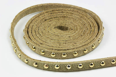 Weiches Band mit Nieten Kunstwildleder, 5mm, 1m