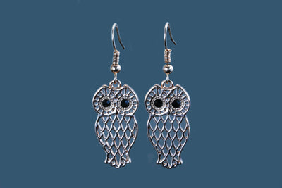 Ohrhänger mit Zirkonia Eule Uhu Ohrringe Crystal Ohrschmuck, OS-40