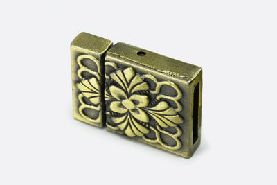 Flacher Klappverschluss, 25 x 18 mm, bronzefarben