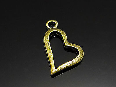 Anhänger Herz, 20 x 11mm, bronzefarben, 10 Stück