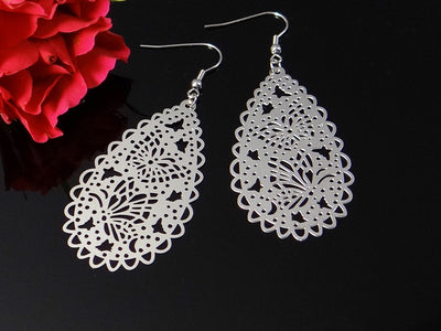 Edelstahl Ohrringe Ohrhänger Ohrschmuck Filigran Ohrstecker Schmetterlinge, neu