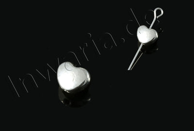 Metallperlen, Herz, 6 x 8 mm, 10 Stück
