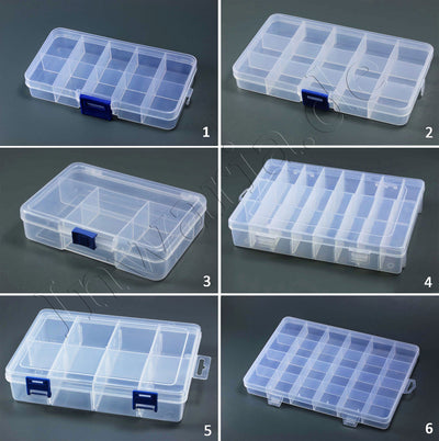 Sortimentskasten 5 Stk Sortierkiste Perlenbox Trennfächer Sortierbox Transparent