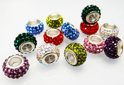 European Bead Kristall Glas Element, 13 x 8 mm